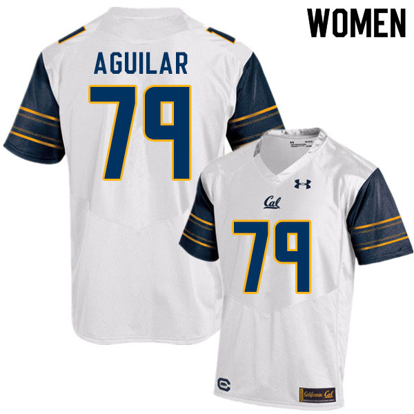 Women #79 Ender Aguilar Cal Bears College Football Jerseys Sale-White - Click Image to Close